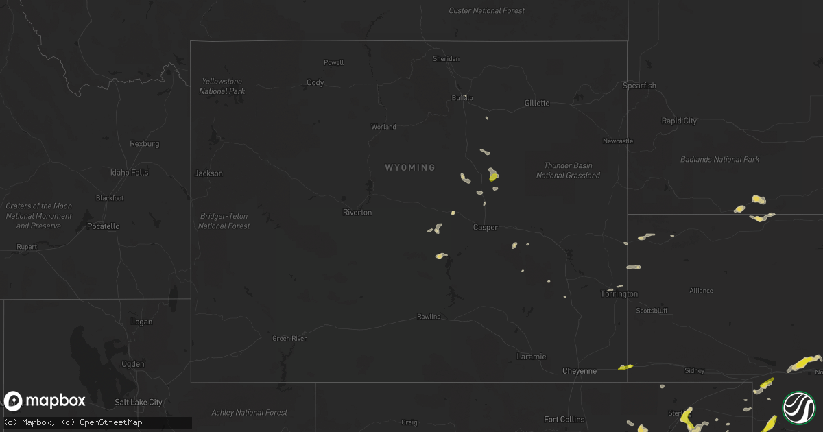 Hail map in Wyoming on June 3, 2022