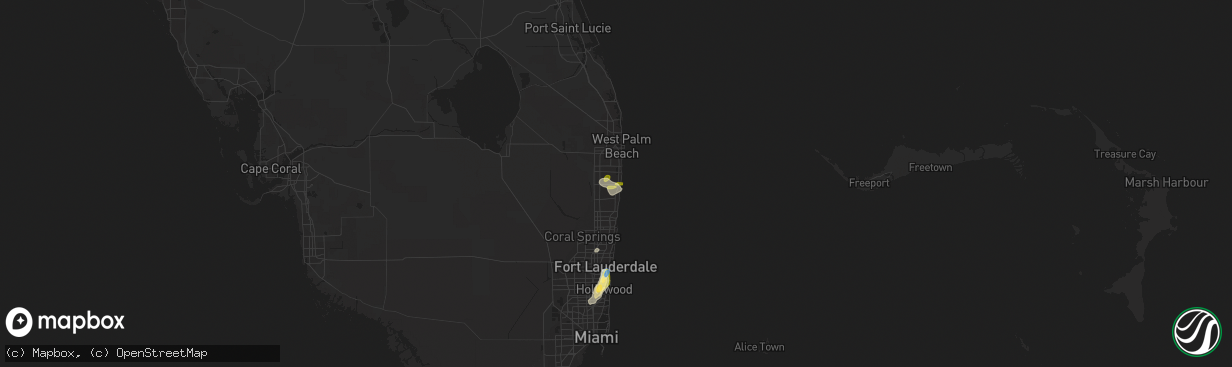Hail map in Boynton Beach, FL on June 3, 2023