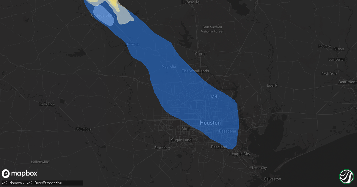 Hail map in Cypress, TX on June 3, 2023