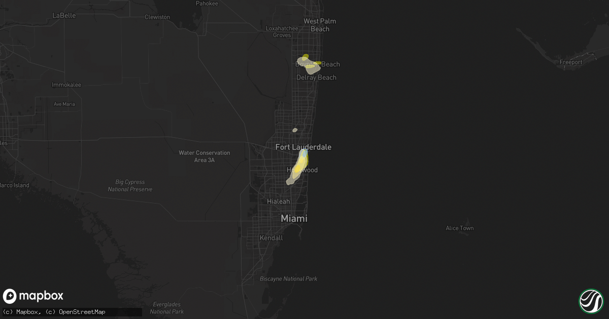 Hail map in Dania, FL on June 3, 2023