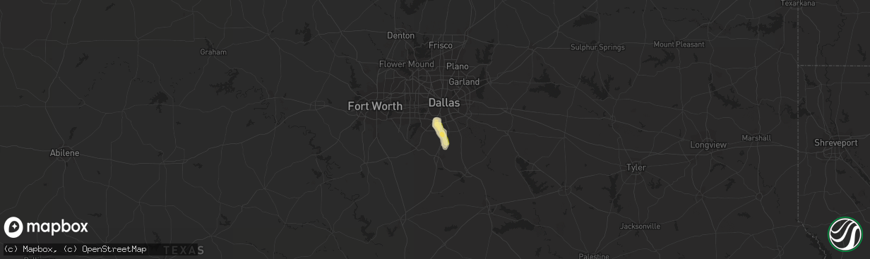 Hail map in Desoto, TX on June 3, 2023