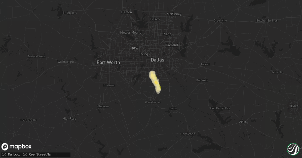 Hail map in Desoto, TX on June 3, 2023