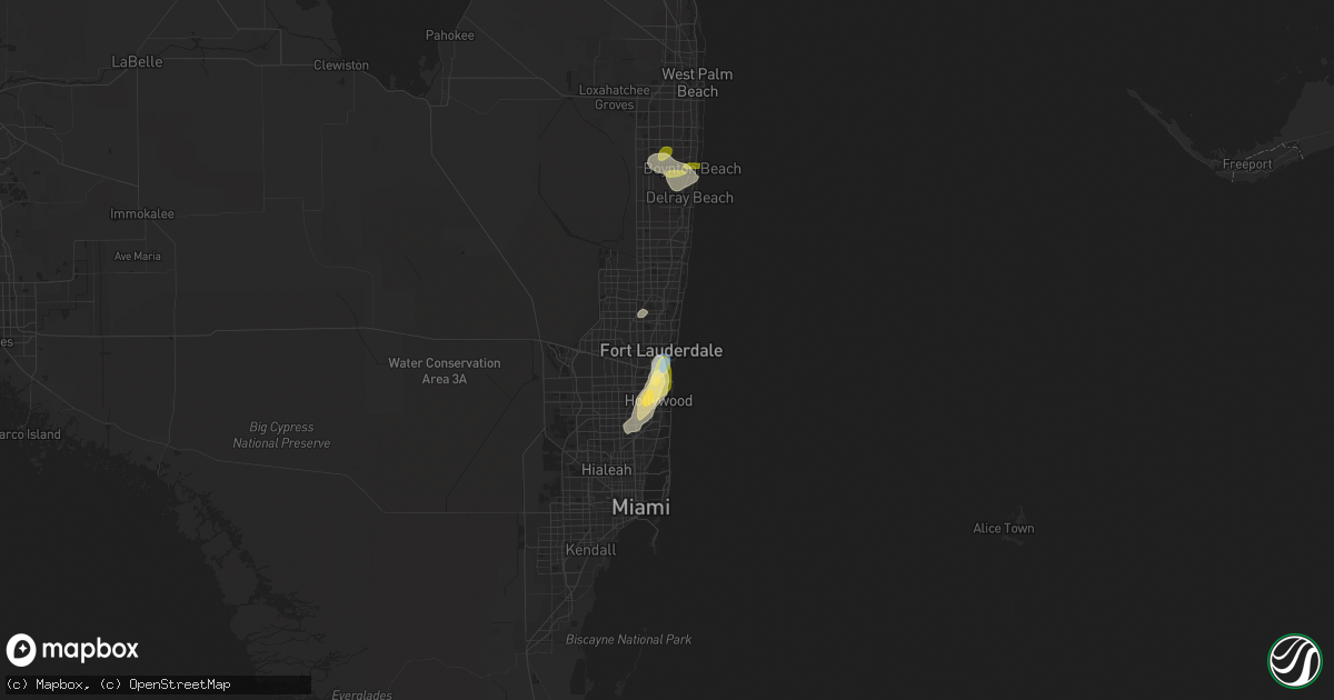 Hail map in Fort Lauderdale, FL on June 3, 2023