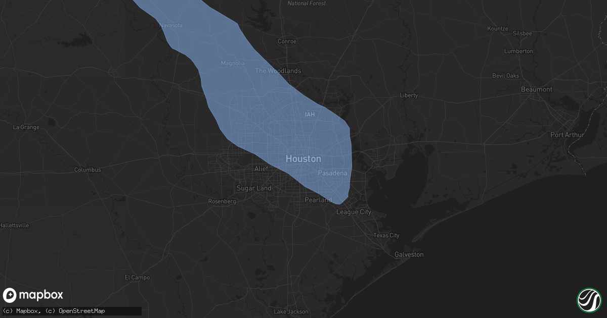 Hail map in Houston, TX on June 3, 2023
