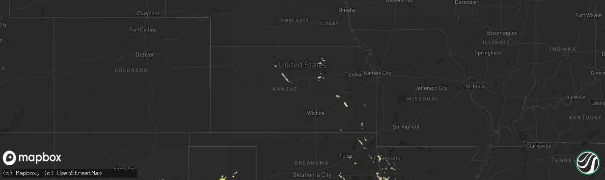 Hail map in Kansas on June 3, 2023