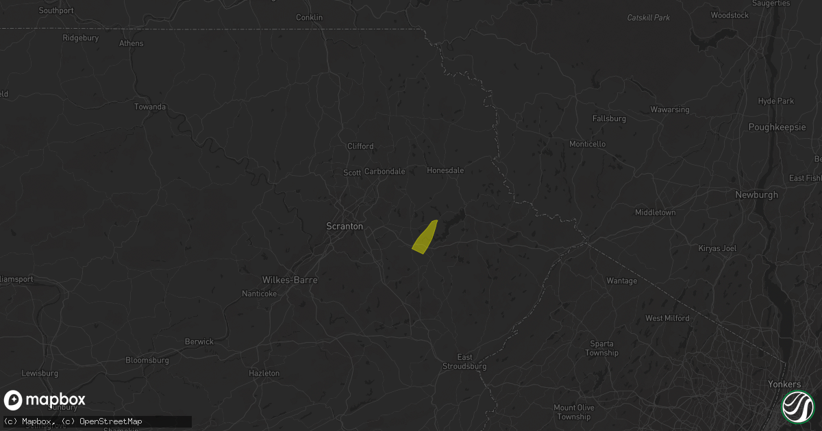 Hail map in Lake Ariel, PA on June 3, 2023