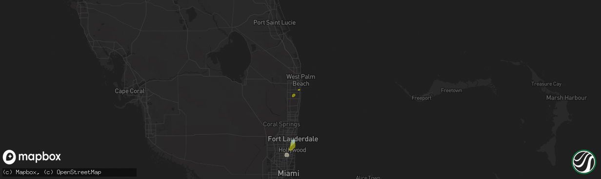 Hail map in Lake Worth Beach, FL on June 3, 2023