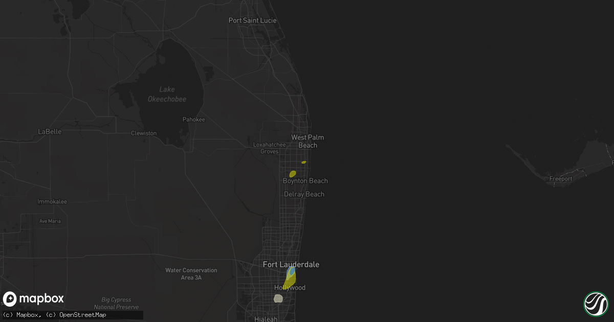 Hail map in Lake Worth Beach, FL on June 3, 2023