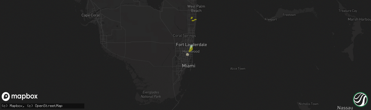 Hail map in Miami Gardens, FL on June 3, 2023