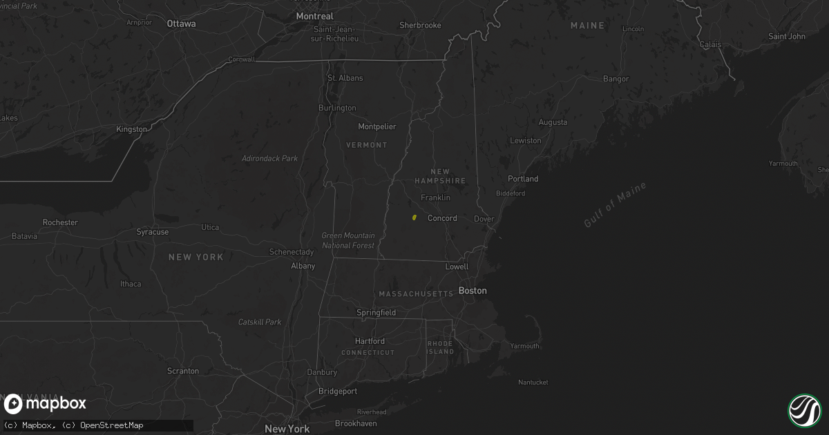 Hail map in New Hampshire on June 3, 2023