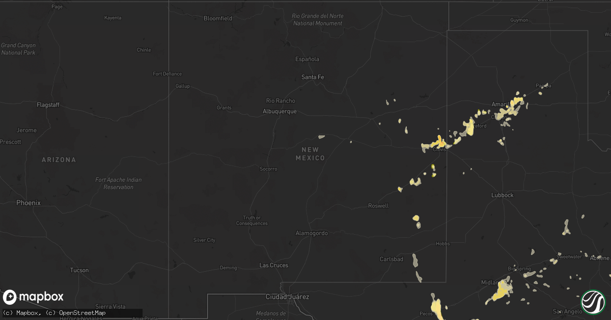 Hail map in New Mexico on June 3, 2023