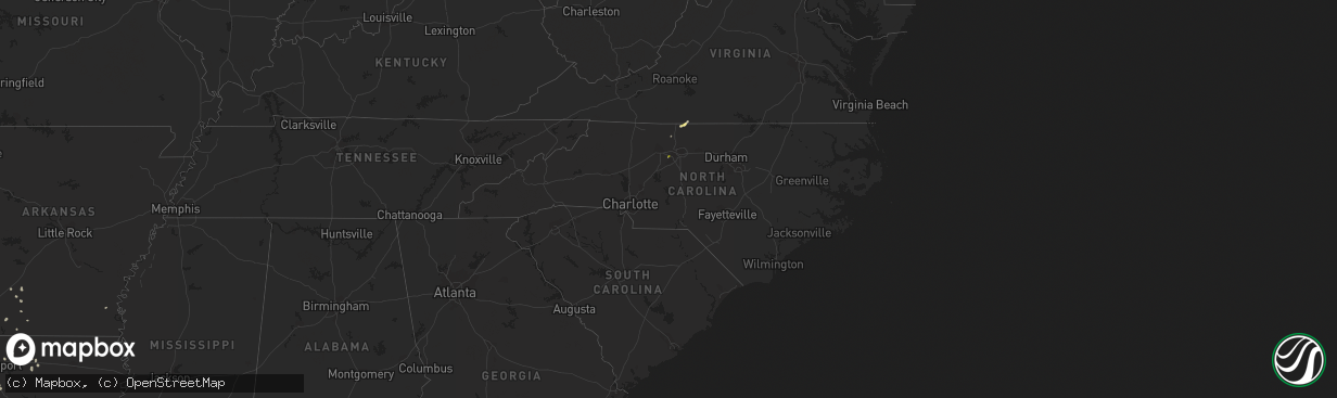 Hail map in North Carolina on June 3, 2023
