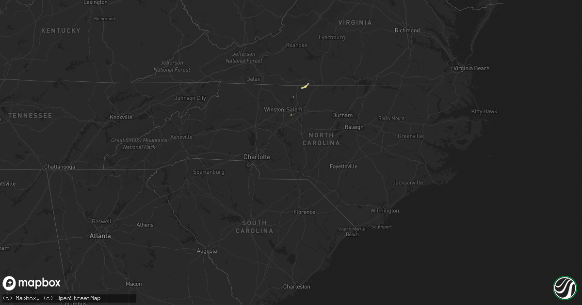 Hail map in North Carolina on June 3, 2023