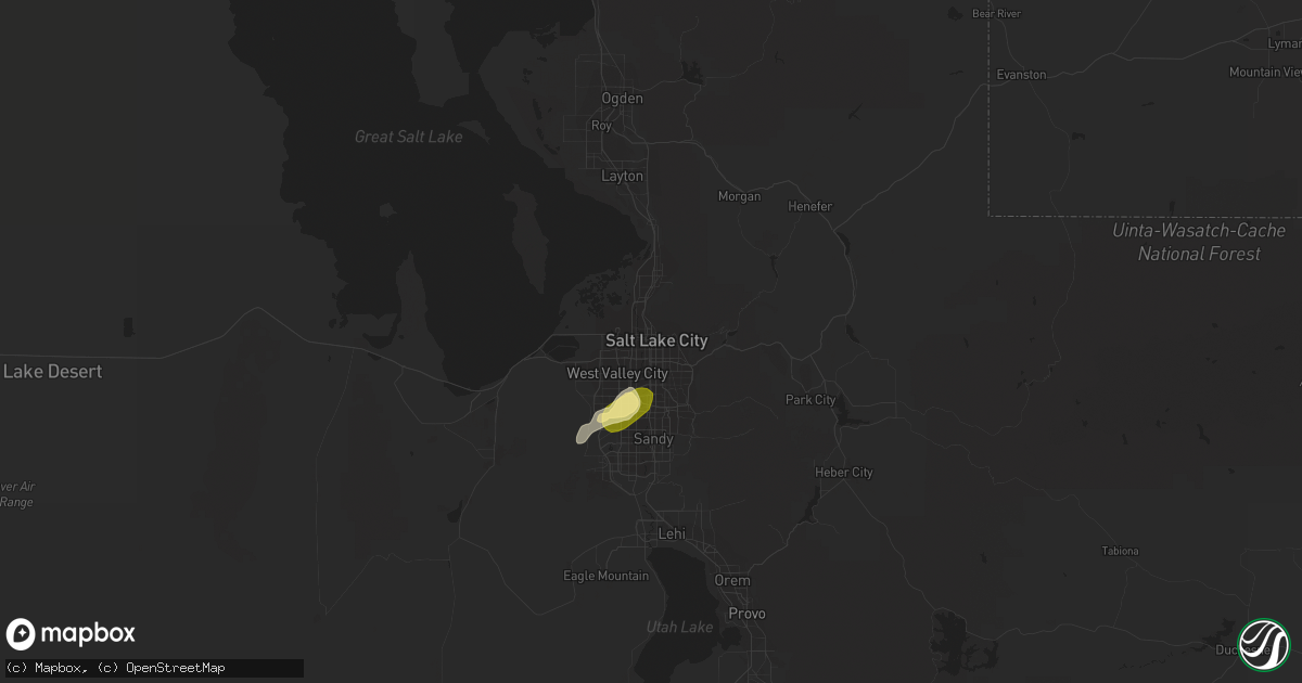 Hail map in Salt Lake City, UT on June 3, 2023