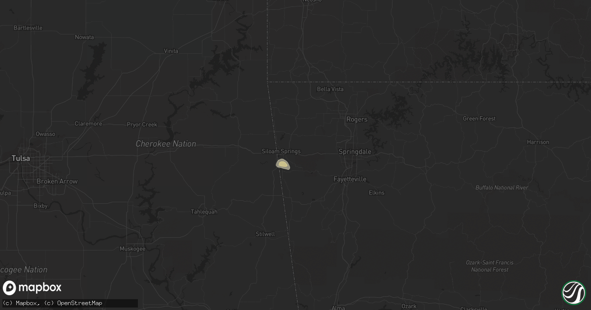 Hail map in Siloam Springs, AR on June 3, 2023