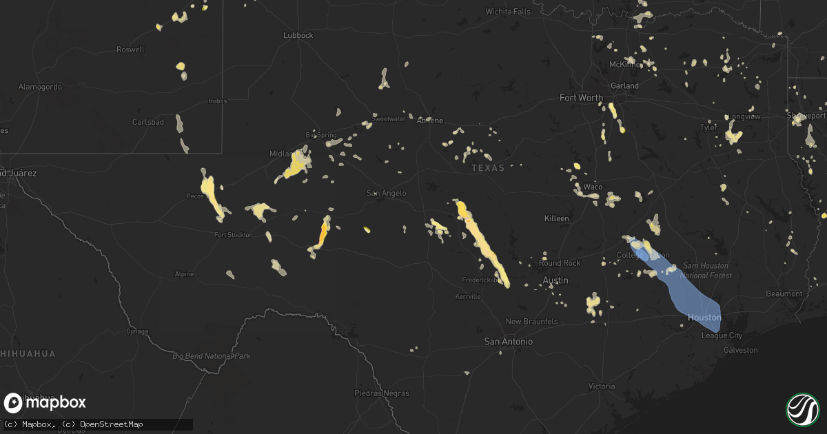 Hail map in Texas on June 3, 2023