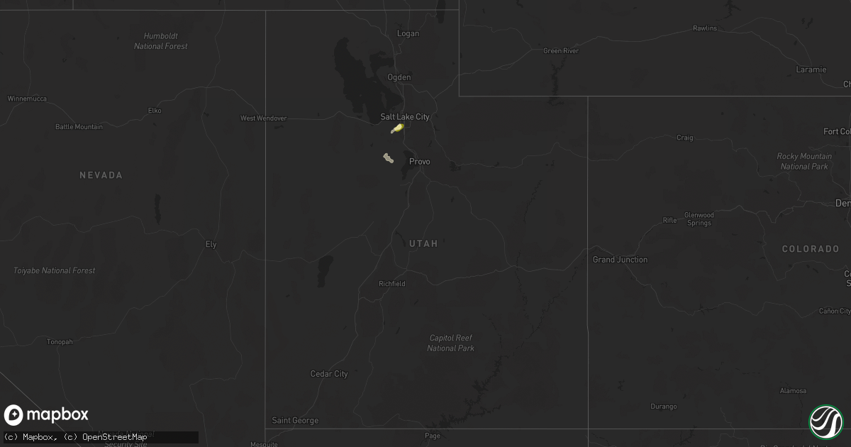 Hail map in Utah on June 3, 2023