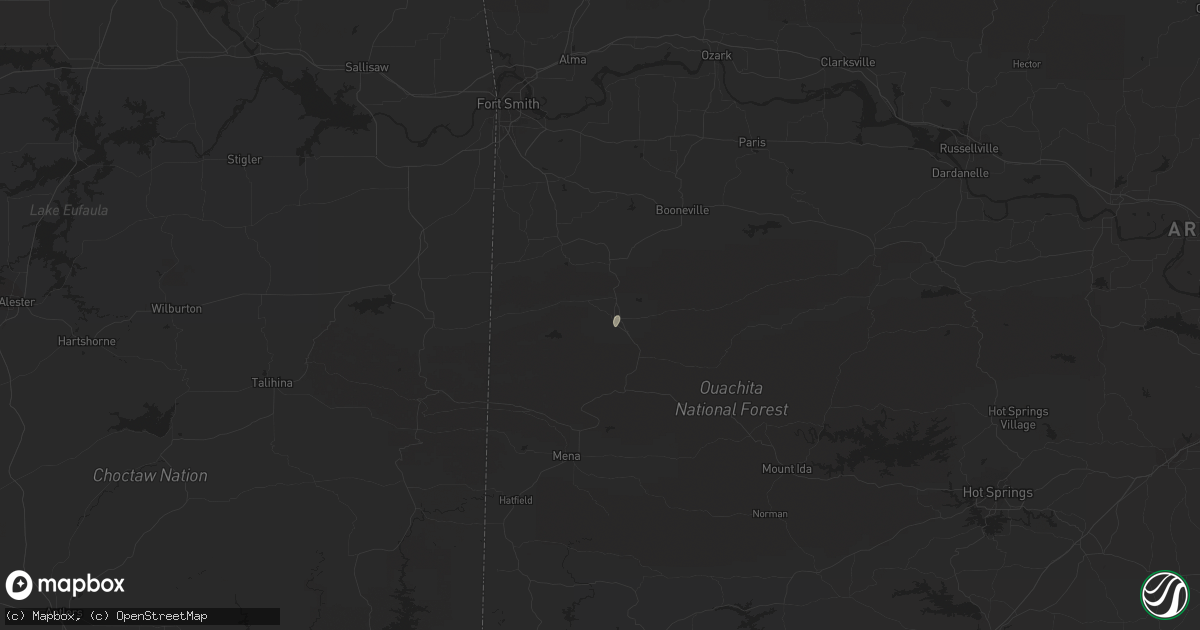 Hail map in Waldron, AR on June 3, 2023