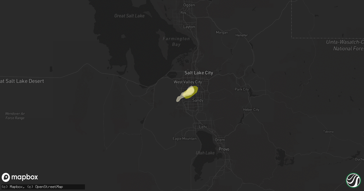 Hail map in West Jordan, UT on June 3, 2023