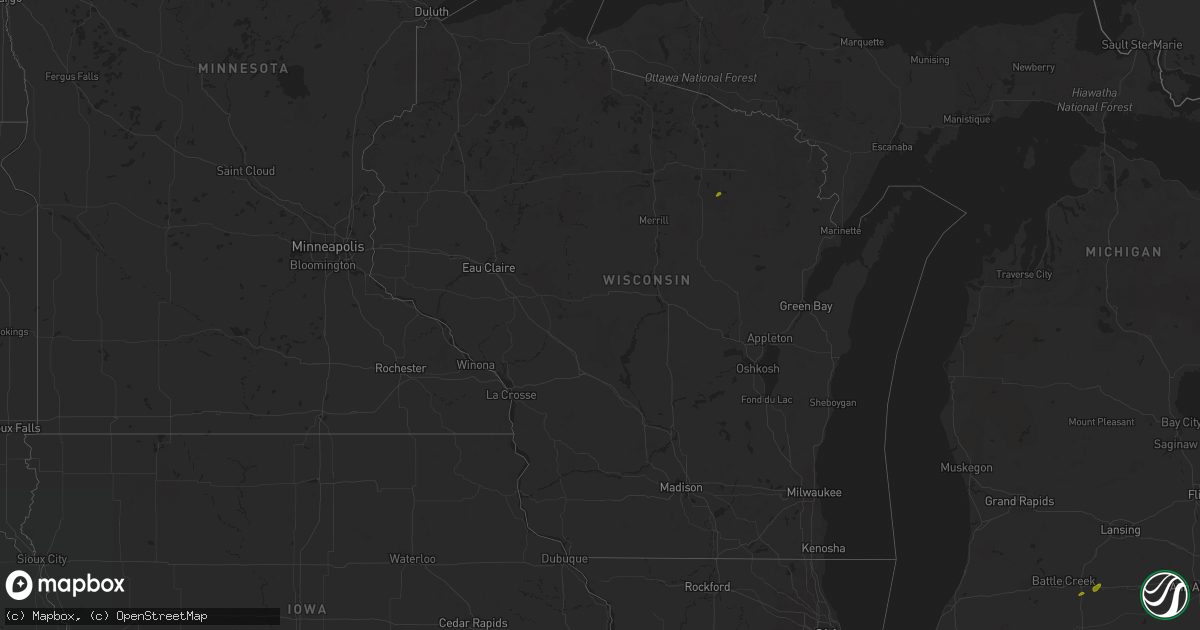 Hail map in Wisconsin on June 3, 2023
