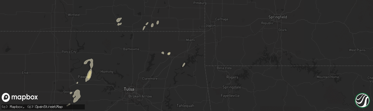 Hail map in Afton, OK on June 3, 2024