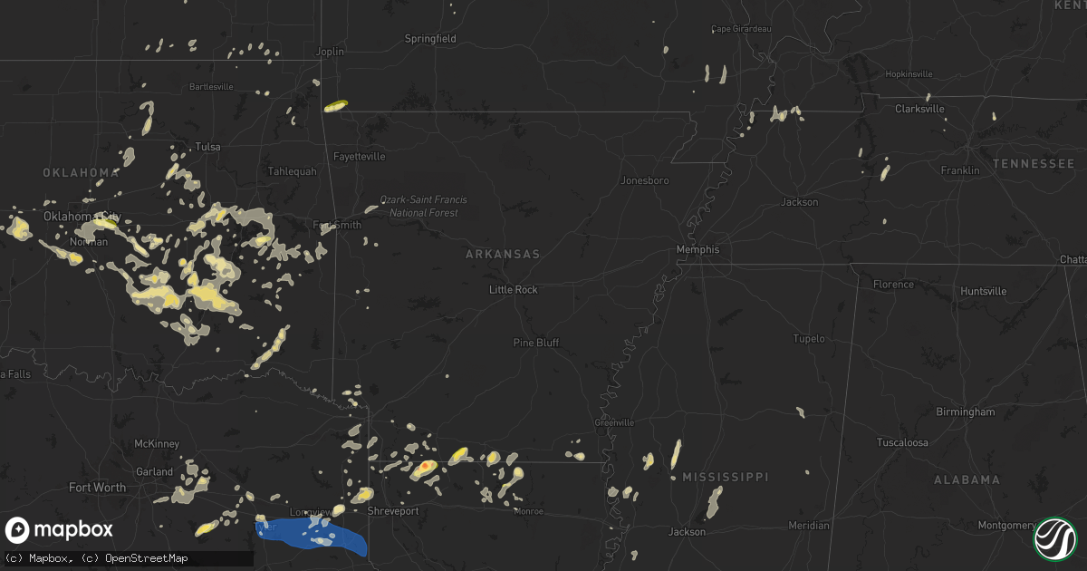 Hail map in Arkansas on June 3, 2024
