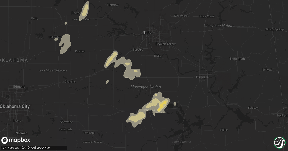 Hail map in Beggs, OK on June 3, 2024