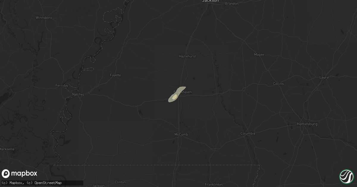 Hail map in Brookhaven, MS on June 3, 2024