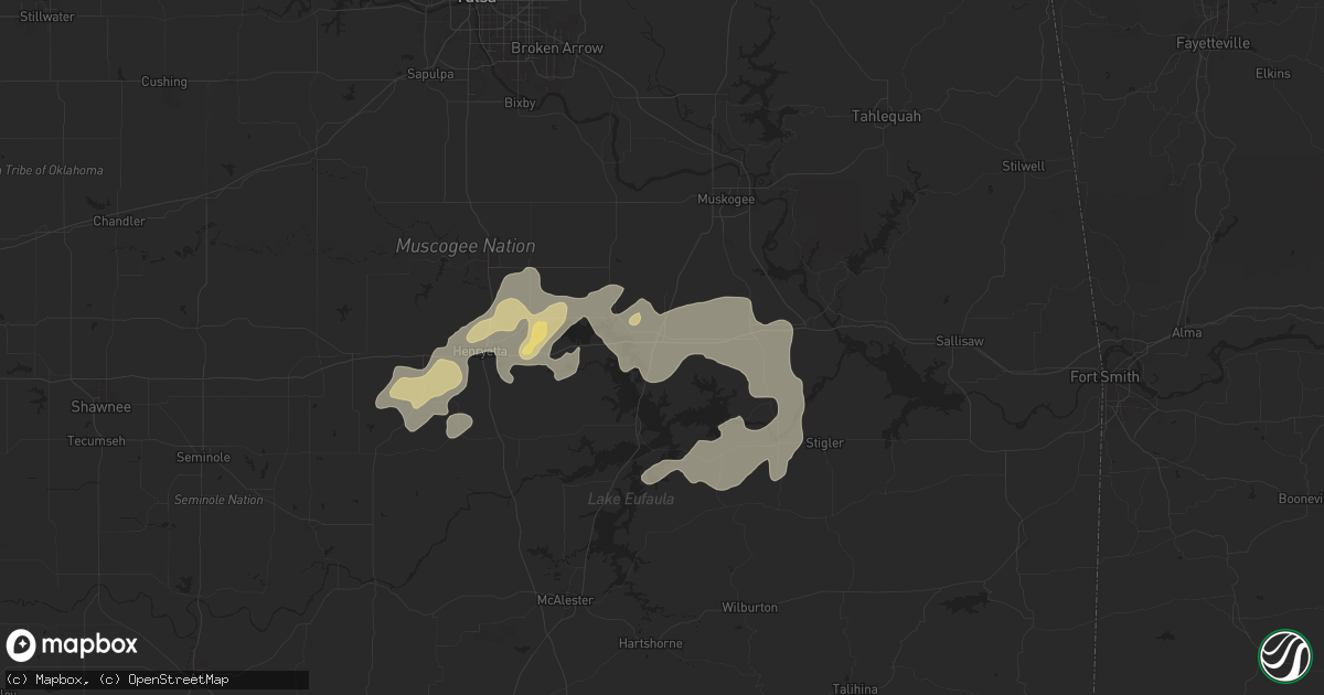 Hail map in Checotah, OK on June 3, 2024