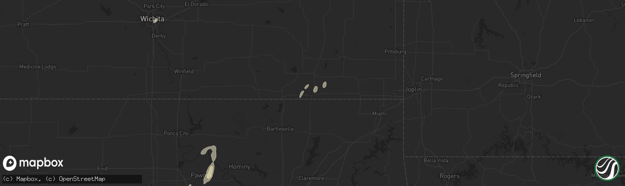 Hail map in Coffeyville, KS on June 3, 2024