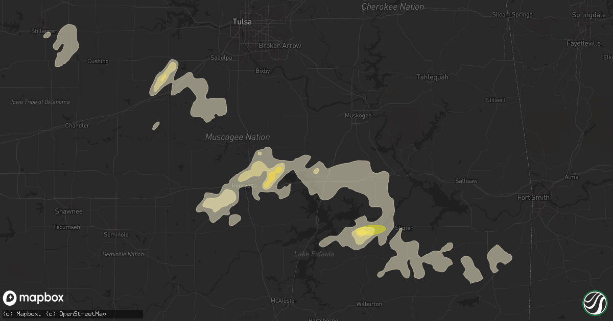 Hail map in Council Hill, OK on June 3, 2024