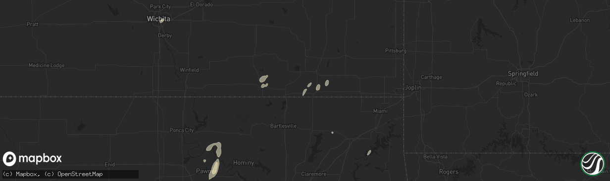 Hail map in Dearing, KS on June 3, 2024