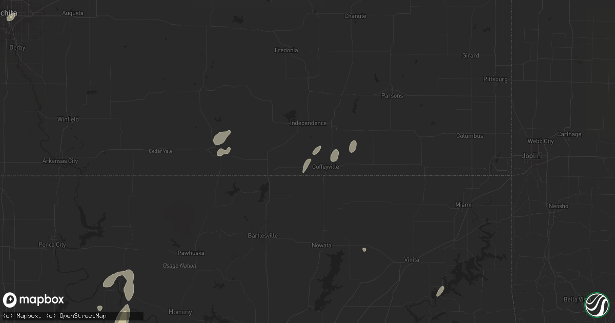 Hail map in Dearing, KS on June 3, 2024