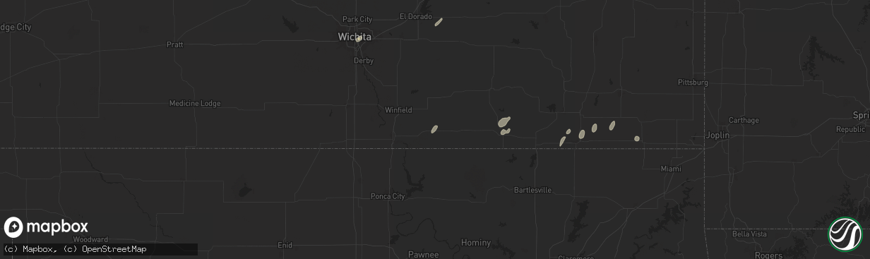 Hail map in Dexter, KS on June 3, 2024