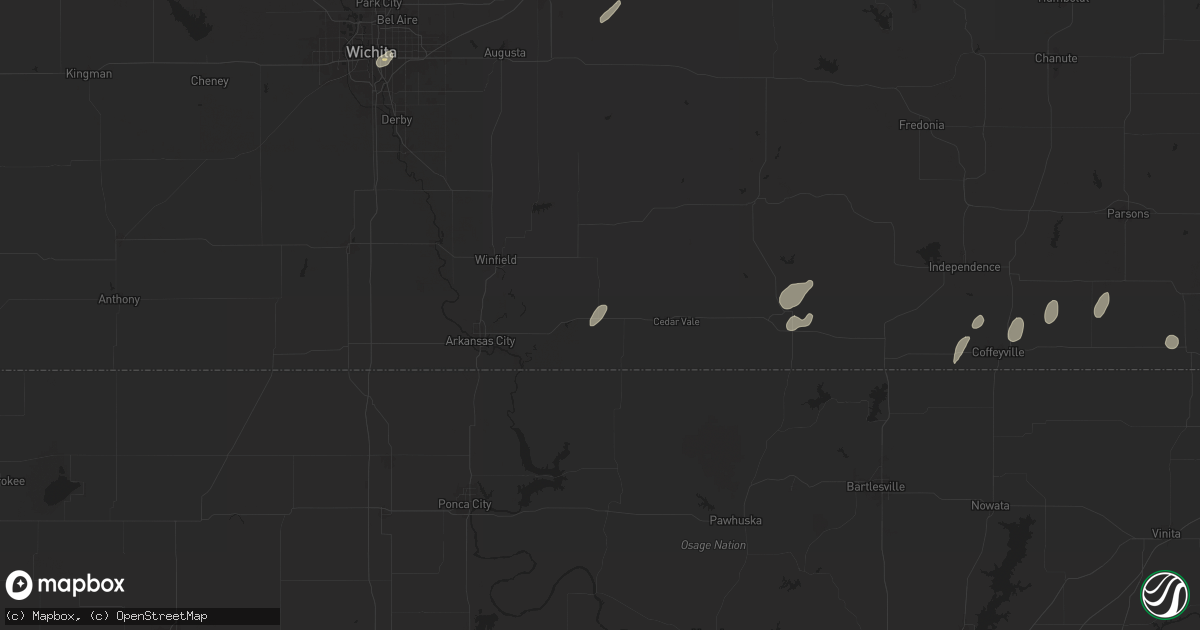 Hail map in Dexter, KS on June 3, 2024
