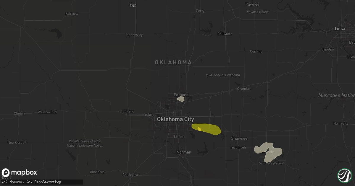 Hail map in Edmond, OK on June 3, 2024