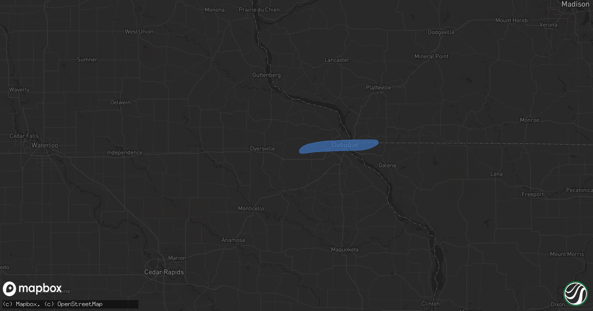Hail map in Epworth, IA on June 3, 2024