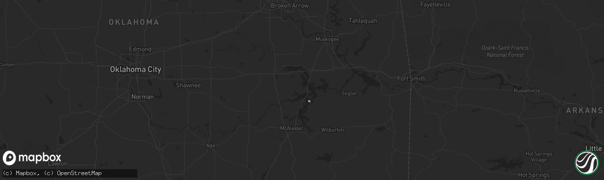 Hail map in Eufaula, OK on June 3, 2024