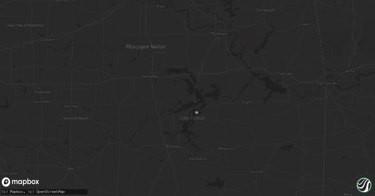 Hail map in Eufaula, OK on June 3, 2024