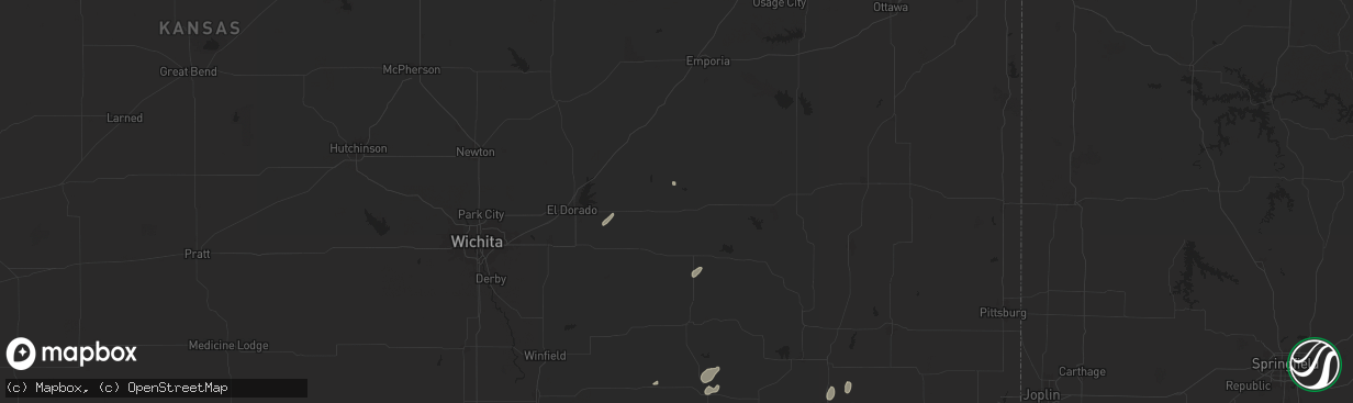 Hail map in Eureka, KS on June 3, 2024