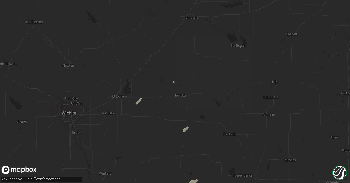 Hail map in Eureka, KS on June 3, 2024