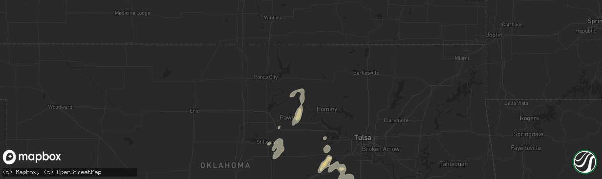 Hail map in Fairfax, OK on June 3, 2024