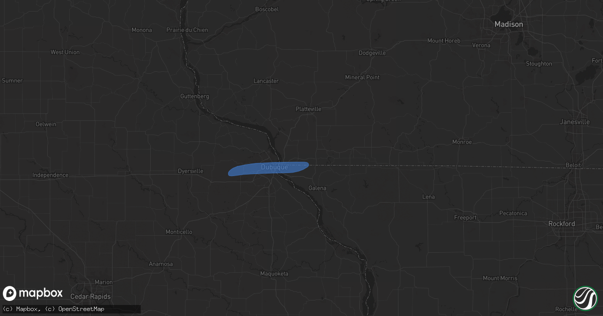 Hail map in Hazel Green, WI on June 3, 2024