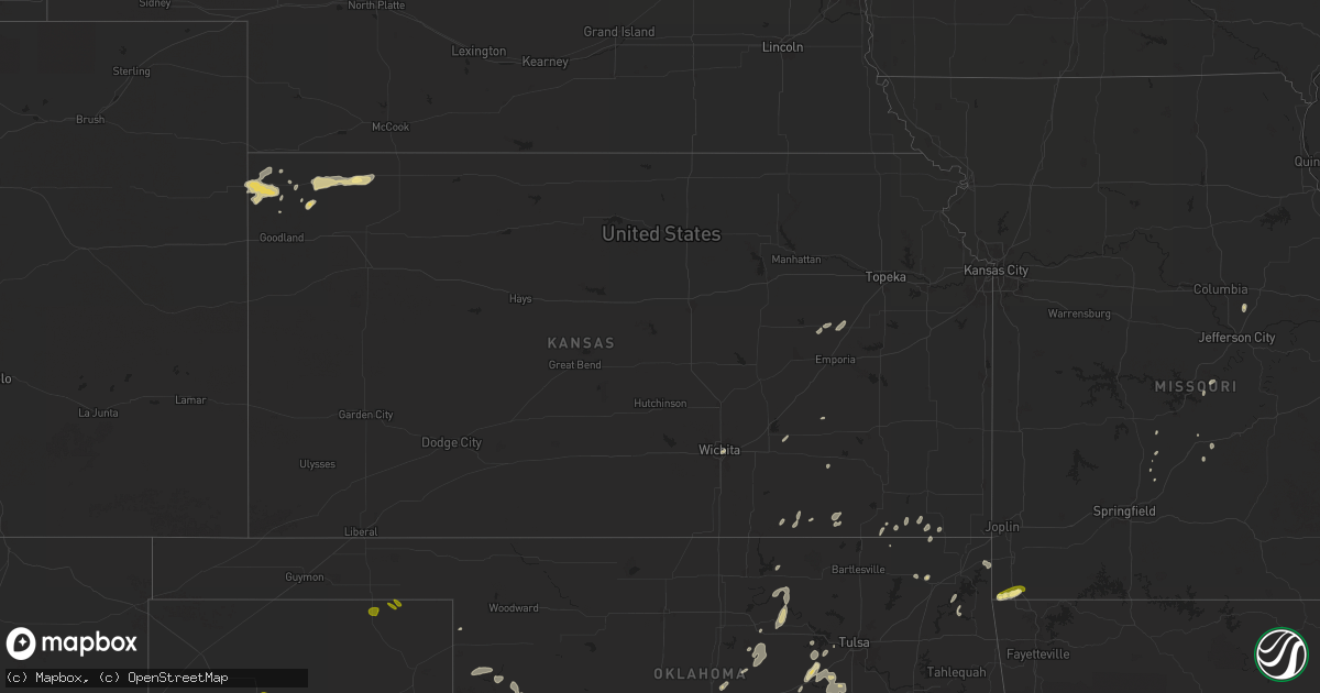 Hail map in Kansas on June 3, 2024