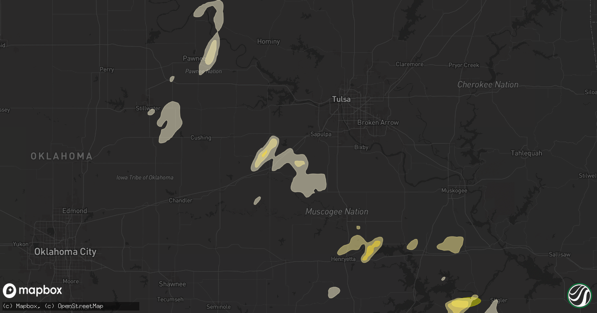 Hail map in Kellyville, OK on June 3, 2024