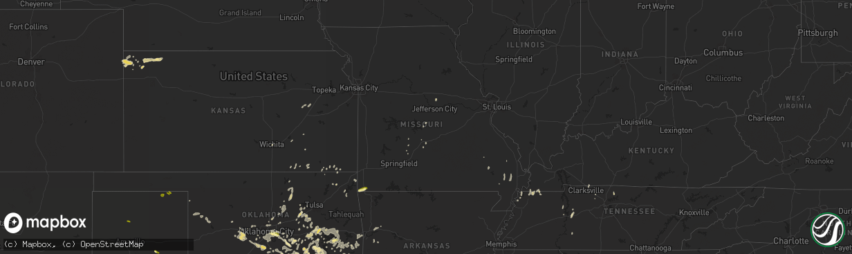 Hail map in Missouri on June 3, 2024