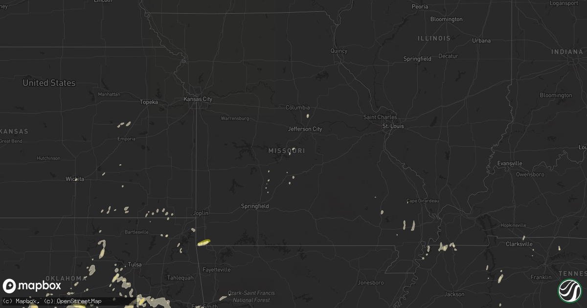 Hail map in Missouri on June 3, 2024