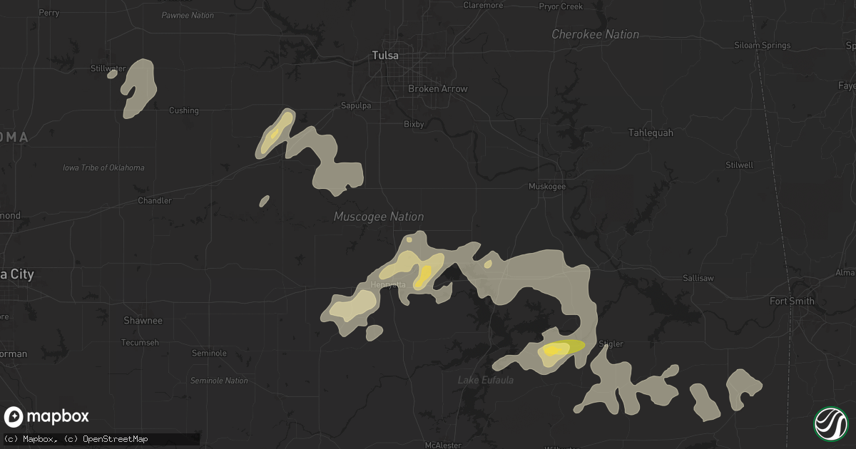 Hail map in Morris, OK on June 3, 2024