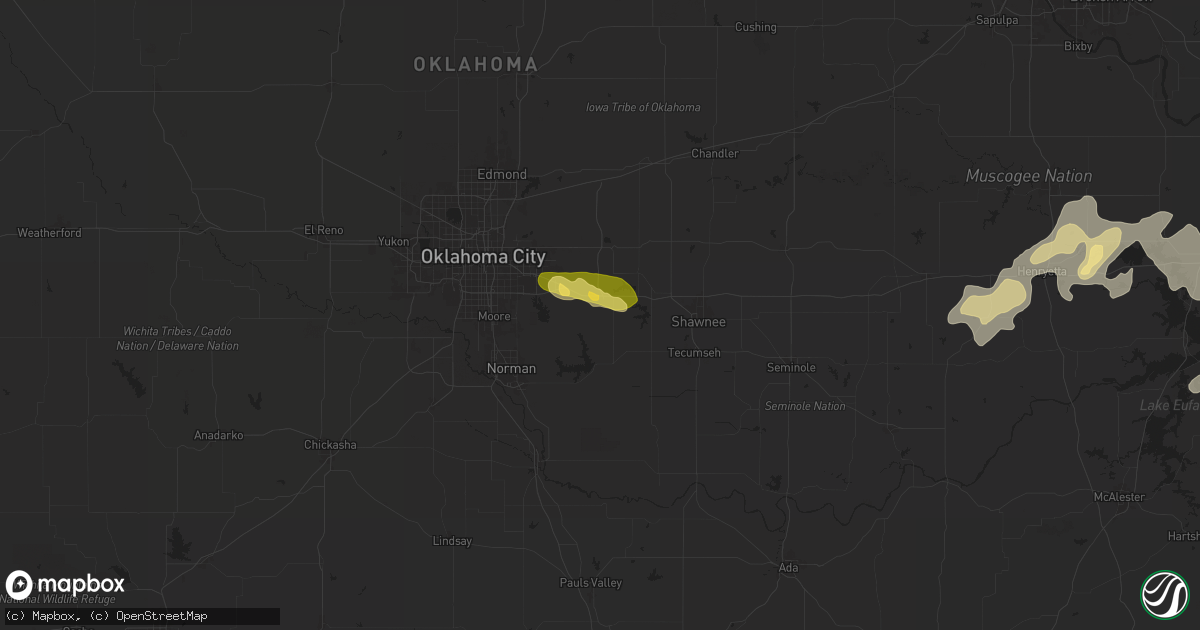 Hail map in Newalla, OK on June 3, 2024