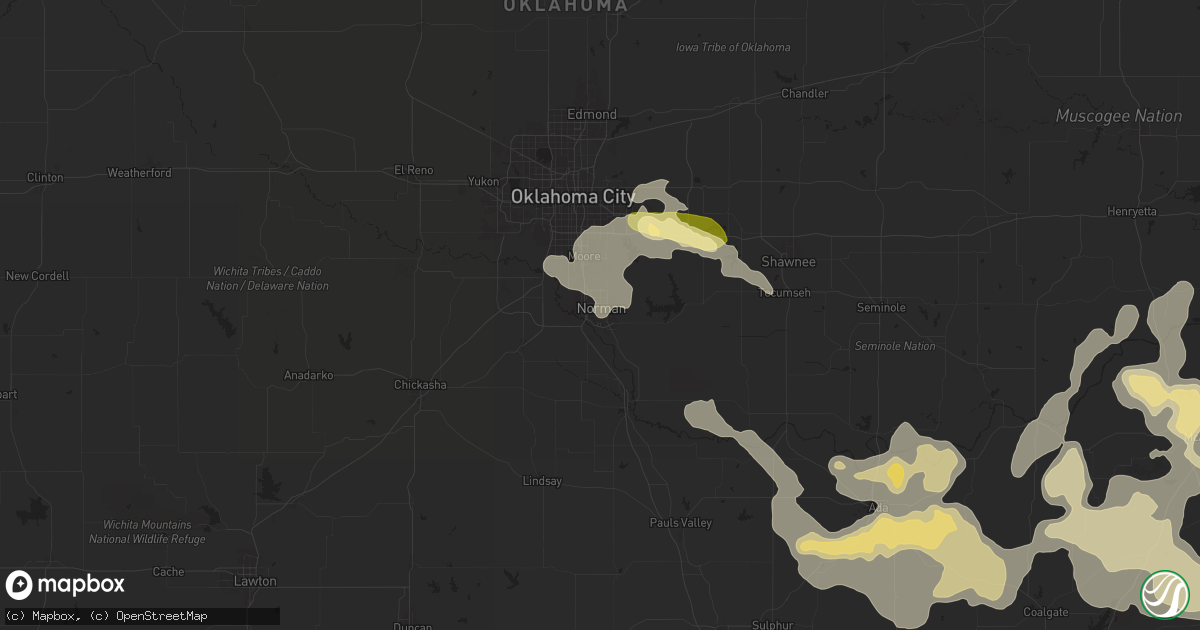 Hail map in Norman, OK on June 3, 2024